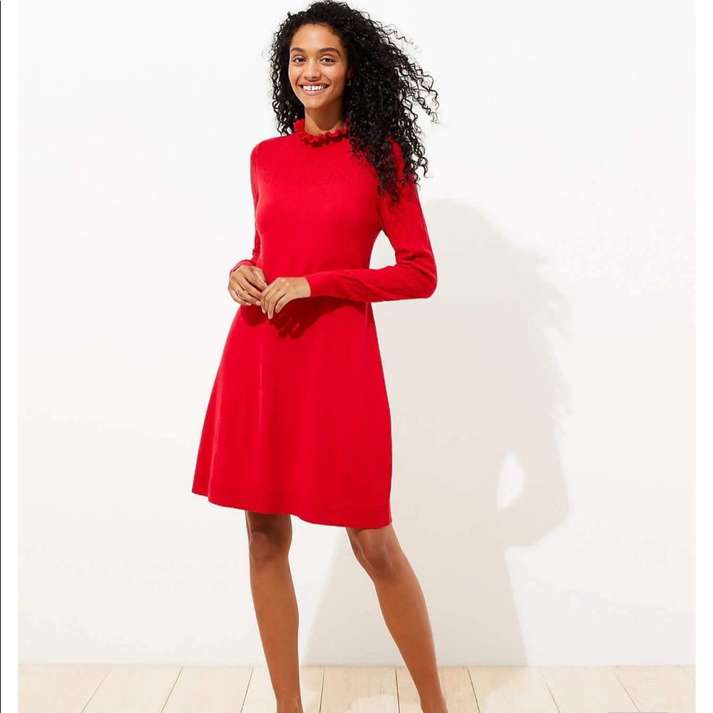 LOFT Red Sweater Dress